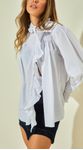 Camisa Tricoline Com Pregas e Babados