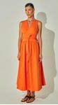 Vestido Midi Transpasse Em Tricoline