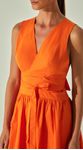 Vestido Midi Transpasse Em Tricoline
