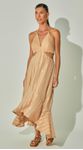 Vestido Midi Linho Bordado