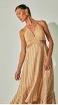 Vestido Midi Linho Bordado