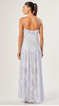 Vestido Longo de Alça Paisley Azul