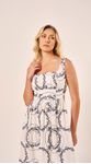 Vestido Midi Linho Bordados Off White
