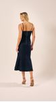 Vestido Midi Recortes Jeans