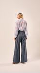 Calça Pantalona Com Pregas Marinho