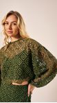 Blusa Guipir Manga Longa Verde