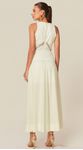 Vestido Midi com Renda em Linho Off