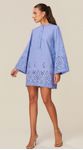 Chemise Manga Longa em Laise Azul