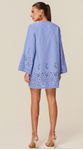Chemise Manga Longa em Laise Azul
