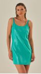 Vestido Curto De Paetê Verde Pistache