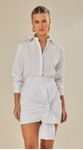 Vestido Curto Manga Longa Off White