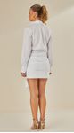 Vestido Curto Manga Longa Off White
