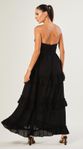 Vestido Midi Babados e Lantejoulas