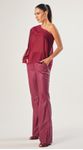 Calça Flare Couro Cereja