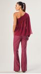 Calça Flare Couro Cereja