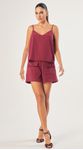 Blusa de Alça com Decote V Cereja