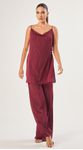 Conjunto de Blusa e Calça Metallic Stripes Cereja