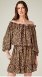 Vestido Manga Longa Animal Print