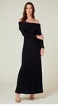 Vestido Longo Ombro a Ombro Preto