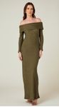 Vestido Longo Ombro a Ombro Cidreira