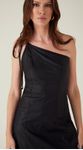 Vestido Assimétrico em Couro Preto