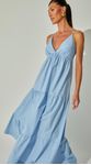 Vestido Longo de Alça Azul