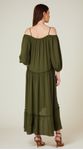 Vestido Midi Assimétrico Verde Pesto