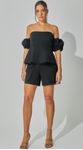 Short Cargo Cintura Alta Preto