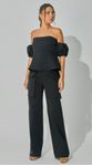 Blusa Peplum Sarja Preto