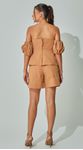 Blusa Peplum Sarja Camel