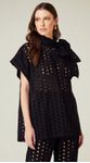 Blusa Ampla Laise com Laço Preto 