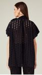 Blusa Ampla Laise com Laço Preto 