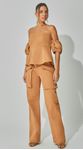 Blusa Peplum Sarja Camel
