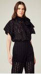 Blusa Ampla Laise com Laço Preto 