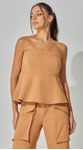 Blusa Peplum Sarja Camel