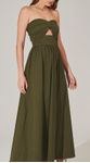 Vestido Midi Franzido Tricoline
