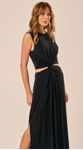 Vestido Longo com Recorte Preto