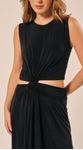 Vestido Longo com Recorte Preto