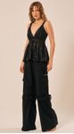 Blusa Peplum em Renda Preto 