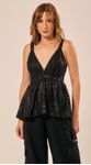 Blusa Peplum em Renda Preto 