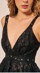 Blusa Peplum em Renda Preto 