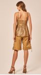 Blusa Peplum em Renda Dourado
