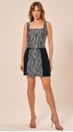Corset em Jeans Jacquard com Decote Quadrado 