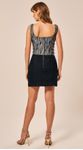 Corset em Jeans Jacquard com Decote Quadrado 