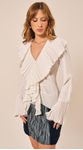 Blusa Manga Longa com Babados Off 