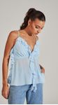 Blusa de Alça com Babados Azul