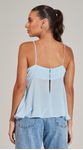 Blusa de Alça com Babados Azul