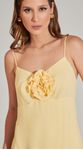 Vestido Longo de Alças Amarelo