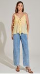 Blusa de Alça com Babados Amarelo
