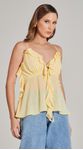 Blusa de Alça com Babados Amarelo